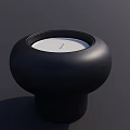 Modern Black Round Candle Lamp With Smooth Surface And Stable Base 3d model