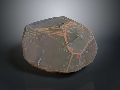 Natural Decorative Stone With Brown Orange Texture For Home Interior Design 3d model
