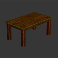 Natural Wooden Coffee Table With Rectangular Top And Solid Wood Legs