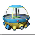 Smart Capsule Shaped Machine With Transparent Dome Blue Yellow Design by Capsule Corp 3d model