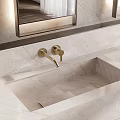 Modern Washbasin Vanity Design With Marble Countertop Double Sinks And Backlit Mirrors
