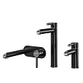 Black Modern Shower System With Various Spray Heads And Handheld Components 3d model