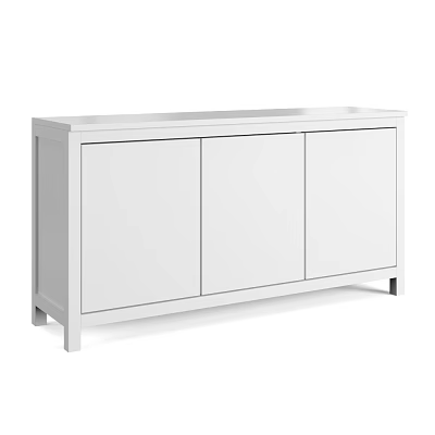 Modern Simple White Console Sideboard Cabinet With Three Doors For Entryway Storage 3d model