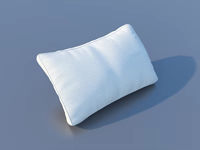 Soft White Woven Texture Pillow on Blue Background with Subtle Shadow 3d model