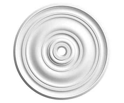 Round Ceiling Light Plate With Concentric Circles White Modern Design for Home Interior 3d model