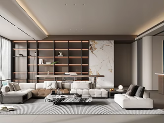 Italian Light Luxury Living Room 3d model