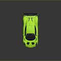 Green High Performance Sports Car With Sleek Design Rear Wing And Sporty Wheels