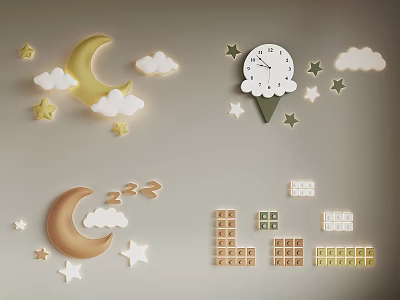 Modern wall lamp Children's room wall decorative wall lamp 3d model