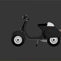 Classic Black Vintage Scooter With Silver Accents And Retro Design