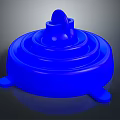 Blue Circular Base Weapon With Layered Ring Structure Top Protrusion And Three Legs