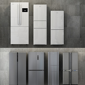 Modern Refrigerator Double Door Refrigerator Small Fridge 3d model