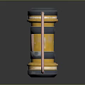Smart Machine Featuring Yellow Gray Cylindrical Layered Structure Copper Handles Front Panel And Top Cover 3d model