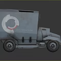 Blue Military Truck With Circular Logo And The Collection Text Cab Cargo Body And Wheels