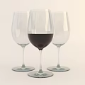Transparent Wine Glass With Red Wine On Light Background Surface 3d model