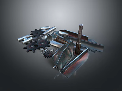 Modern Lighting Fixture Combination Featuring Diverse Metal Components and Contemporary Design Elements for Home 3d model