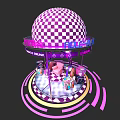 Eye Catching Carousel Photo Spot With Purple Pink Lighting Pink Chair And LOVE Decorations