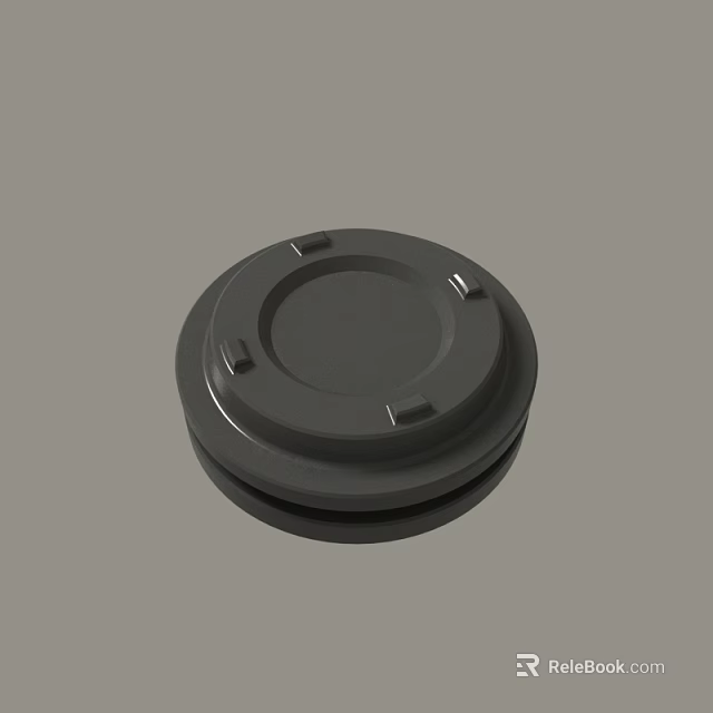 Black Circular Plastic Lid With Secure Edge Clips And Smooth Surface 3d model 