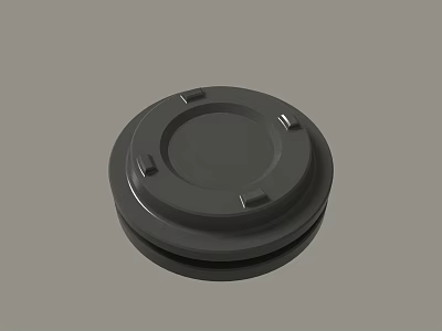 Black Circular Plastic Lid With Secure Edge Clips And Smooth Surface 3d model