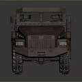 Military Style Armored Off Road Vehicle With Rusty Exterior Large Tires And Roof Rack