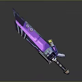 Futuristic Mechanical Sword With Purple Blue Glow And Detailed Structure