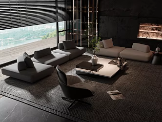 Modern Sofa Combination Home Sofa 3d model