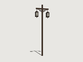 Country street lamp high pole lamp outdoor lamp folk landscape lamp 3d model