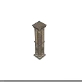 Classical Roman Column With Stone Texture Intricate Carvings Base And Capital