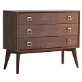 Modern Wooden Bedside Tables in Various Colors with Drawers Metal Handles and Slim Legs