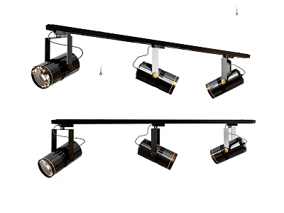 Modern Downlights And Spotlights With Track Mount Design For Home Interior Lighting 3d model