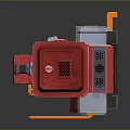Industrial Mechanical Device With Complex Structure Red Green Gray Components And Metal Frames