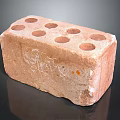 Traditional Red Construction Brick With Multiple Circular Holes And Textured Surface 3d model