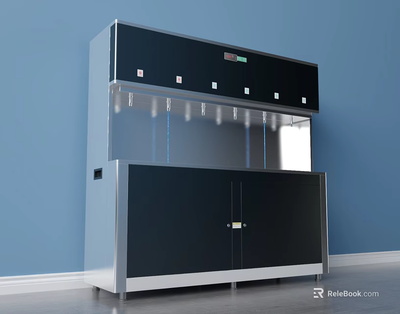 Vertical Daily Use Electrical Appliance With Multiple Water Outlets Digital Display And Storage Cabinet 3d model