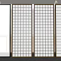 Modern Glass Partition Interior Design With Metal Frame And Wooden Cabinets