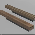 Modern Wooden Strips With Black Bases For Minimalist Interior Decor