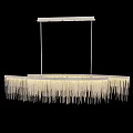 Linear Modern Crystal Chandelier With Hanging Crystal Strips And Elegant Design