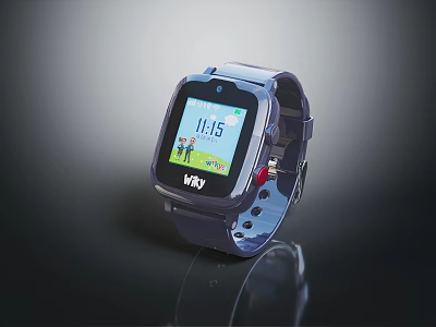 VTech Blue Kids Smartwatch With Cartoon Character Time Display Fashion Accessory 3d model