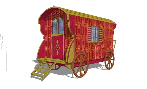 Decorative Pumpkin Carriage Four Wheels Marathon Carriage Princess Carriage 3d model