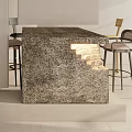 Modern Entryway Hallway With Stone Counter Stools And Ambient Lighting Design