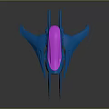 Futuristic Blue And Pink 3D Model With Sleek Design Glowing Lines On Dark Background