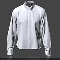 Classic White Long Sleeve Shirt With Button Front And Chest Pocket Design