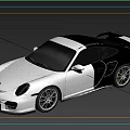 Technology Exhibition Hall Showcasing Modern Black And White Sports Car With Sleek Design Features
