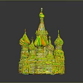 Colorful Russian Style Church Architecture With Multiple Onion Shaped Domes Golden Spires And Vibrant Exterior