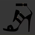 High Heel Shoe Sculpture Carving with Modern Design Ankle Strap Platform Sole and Stiletto Heel