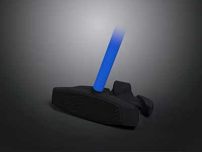 Modern Black Base With Blue Elongated Bar Electronic Device Component Structure 3d model