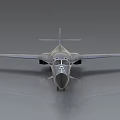 Gray Fighter Jet Military Aircraft Detailed Model With Aerodynamic Design And Landing Gear
