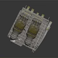 Industrial Cylindrical Equipment Mounted On Multi Layer Metal Rack With Frame