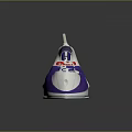 Modern Purple White Electric Iron With Gray Handle On Black Reflective Surface