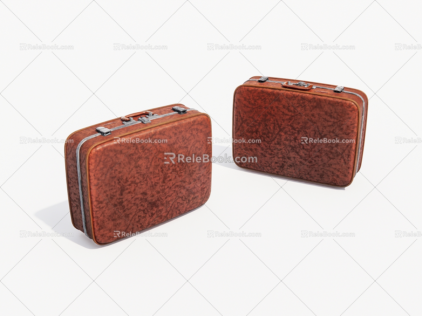 Vintage Leather Suitcase 3d model