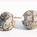 Vintage Worn And Intact Soccer Balls As Classic Sports Equipment