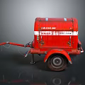 Red VMA12 Air Bearing Unit Trailer With White Stripes And Wheel